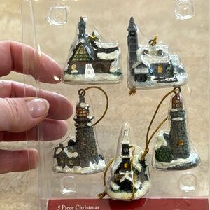 Thomas Kinkade Curt Adler parade of Lights Light House Collection NWT 5 Pieces